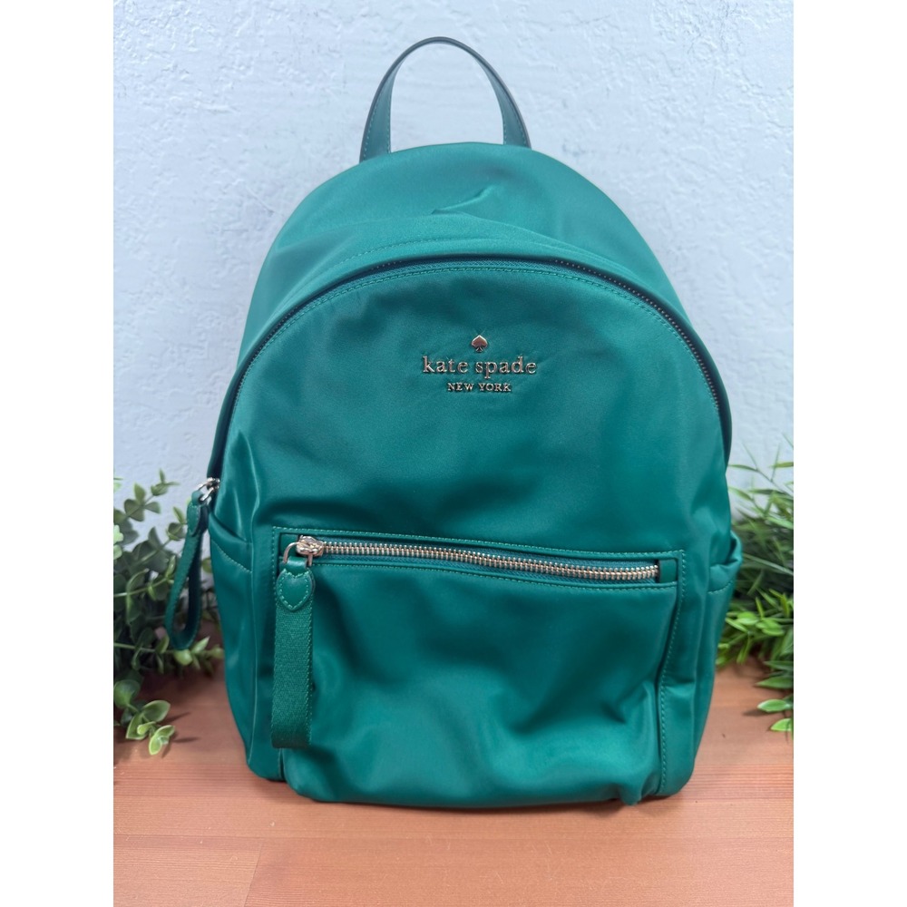 Kate Spade Womens Chelsea Green Nylon Medium Backpack